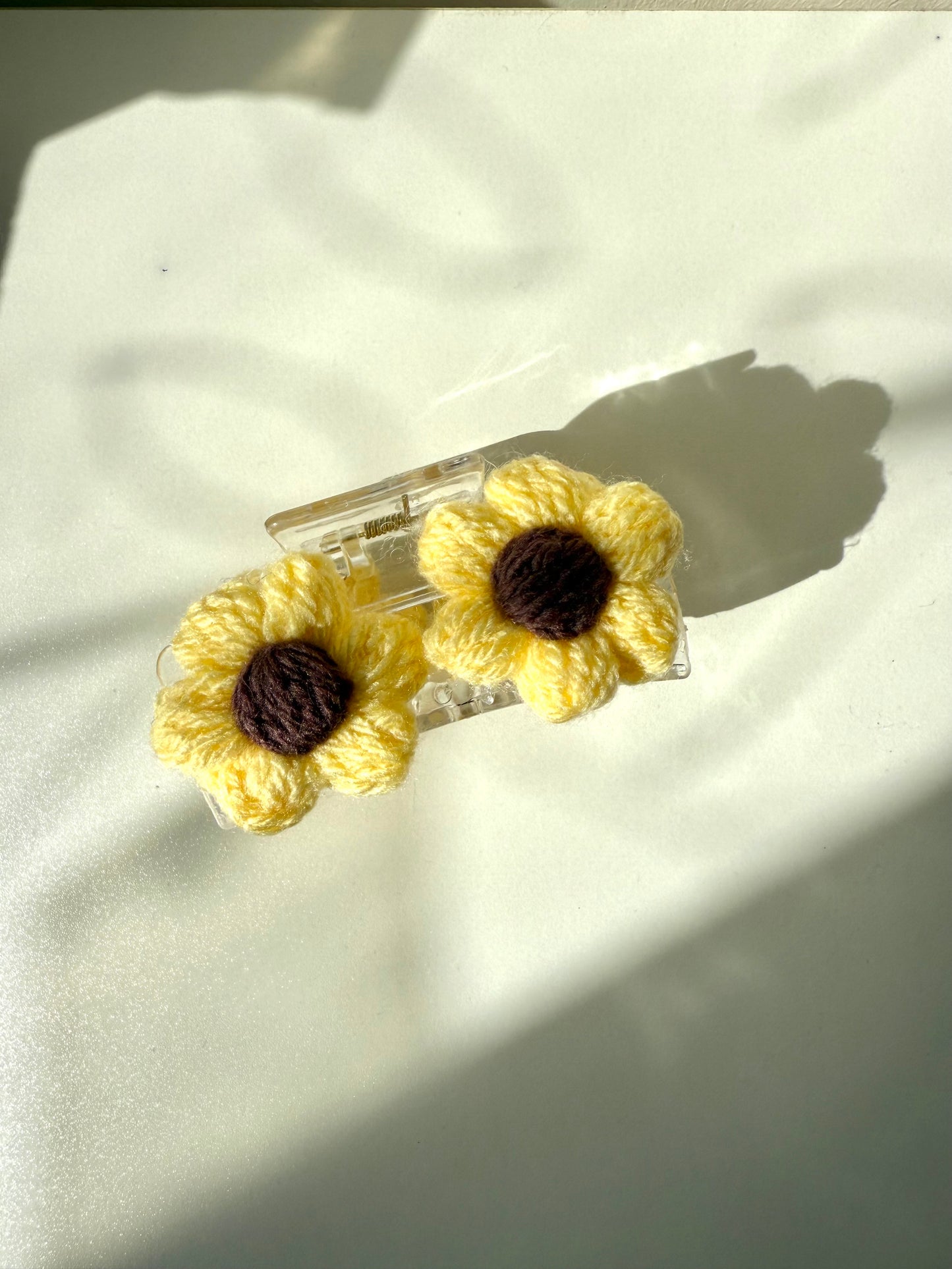 Sunflower Crochet Claw Clip