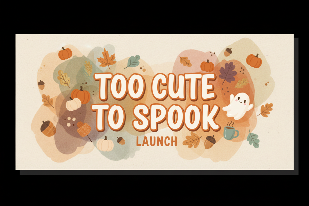 Too Cute to Spook autumn Halloween launch banner